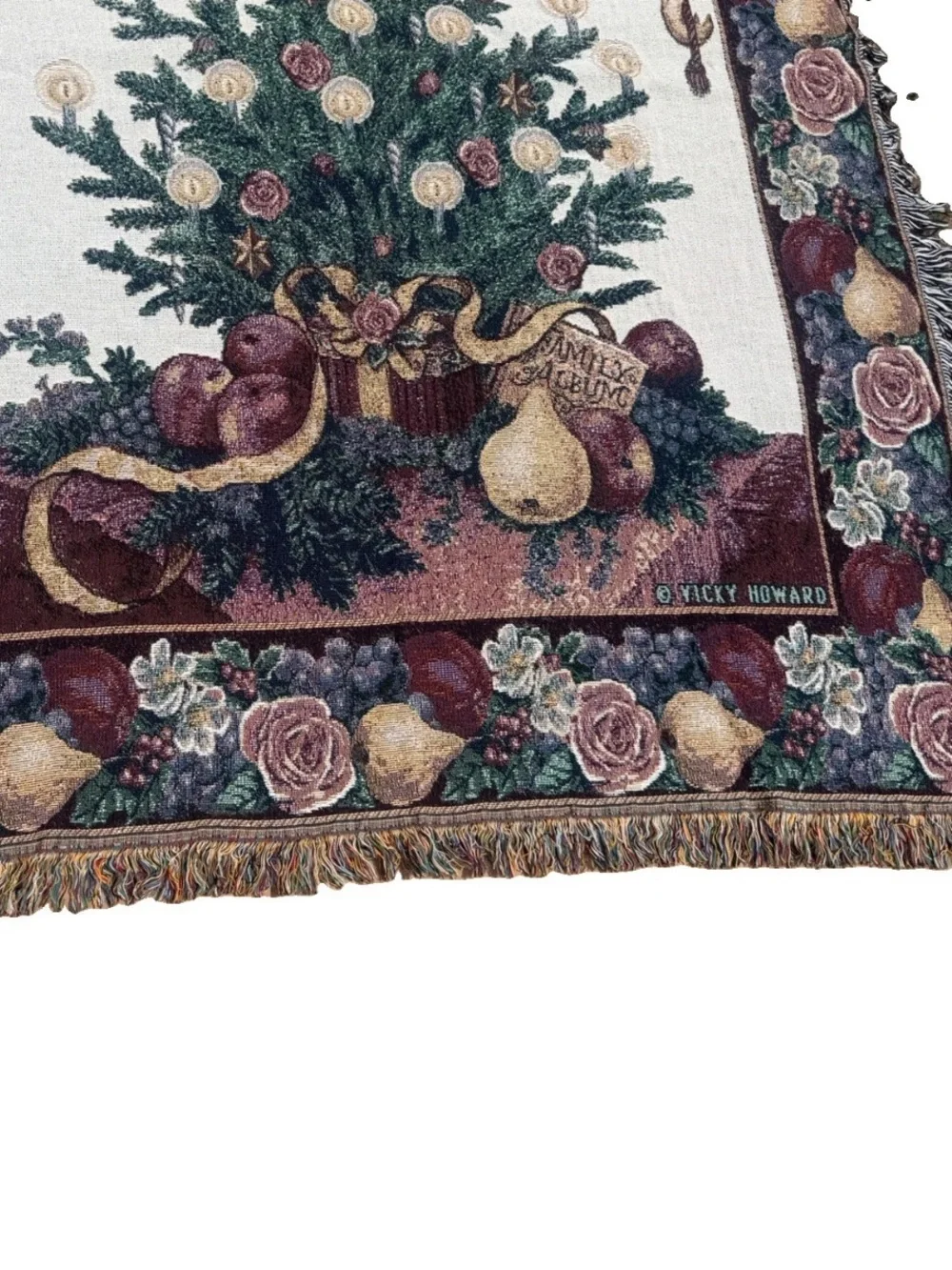 Christmas Tree Tapestry Throw Blanket 48x70” Manual Woodworkers Peace on Earth